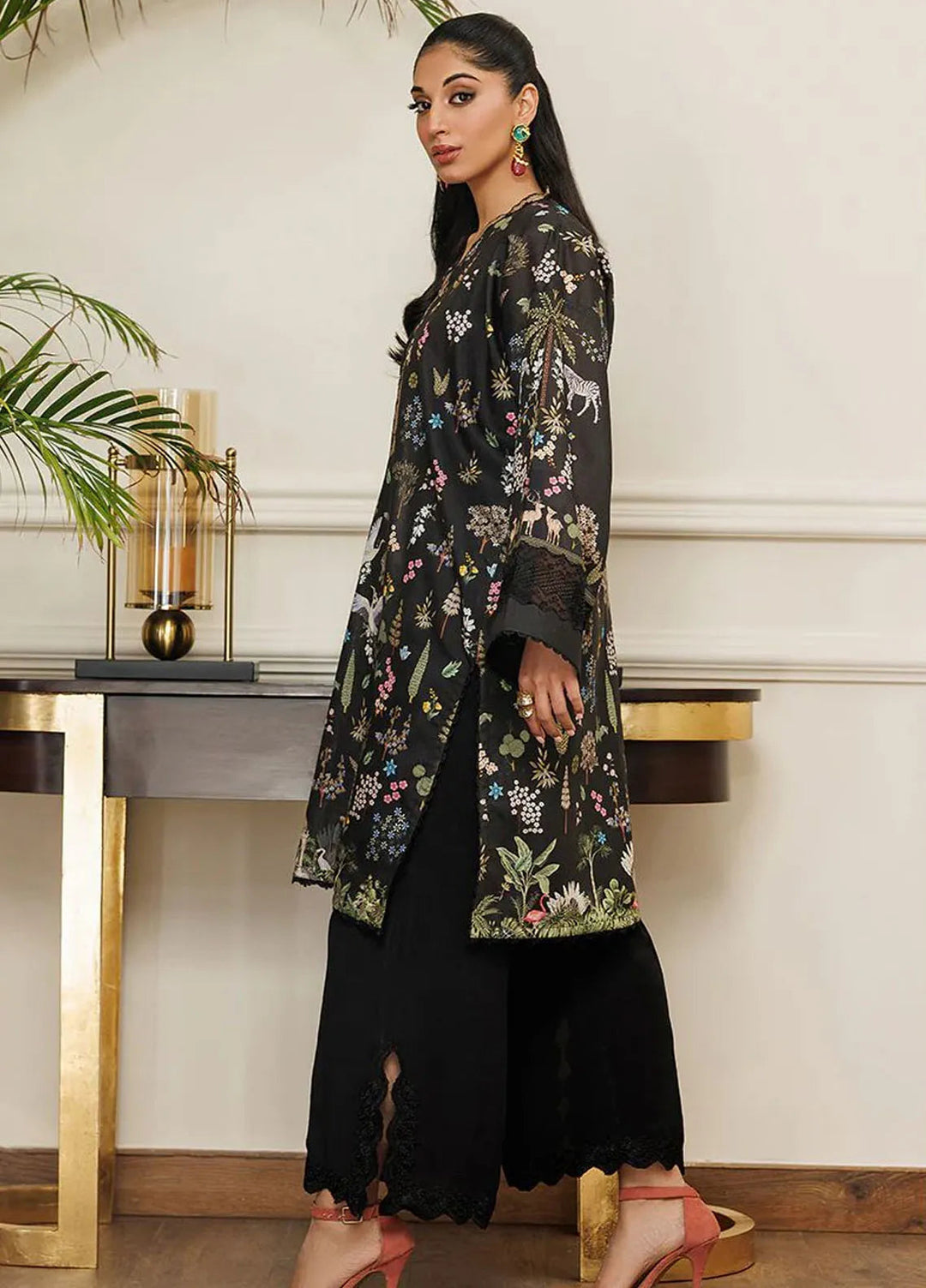 Threads And Motifs Pret Embroidered Net 3 Piece Suit 9018