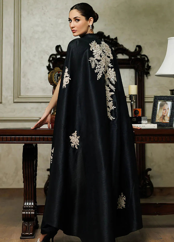 Threads And Motifz Pret Embroidered Raw Silk 2 Piece Suit 8725 Black