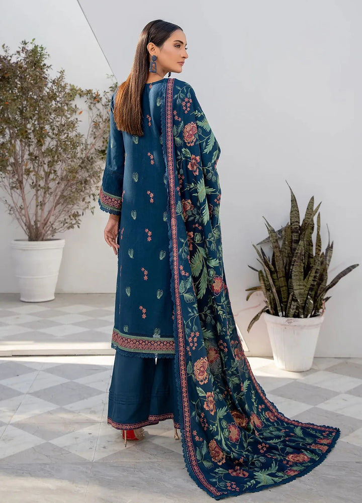 Threads And Weaves Embroidered Dhanak Suit Unstitched 3 Piece D23101 - Winter Collection