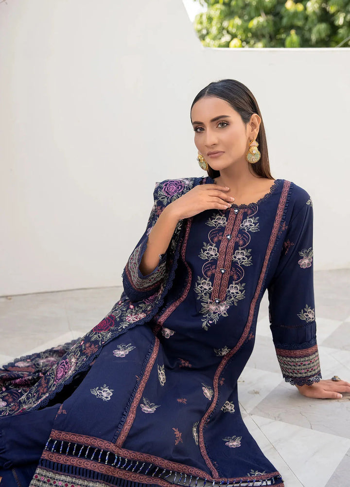 Threads And Weaves Embroidered Dhanak Suit Unstitched 3 Piece D23103 - Winter Collection