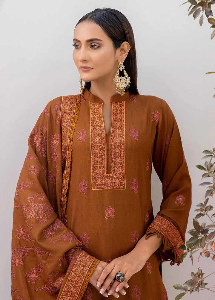 Threads And Weaves Embroidered Dhanak Suit Unstitched 3 Piece D23104 - Winter Collection