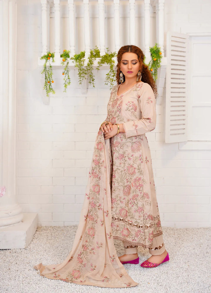 Threads And Weaves Embroidered Lawn Suit Unstitched 3 Piece L23110 - Summer Collection