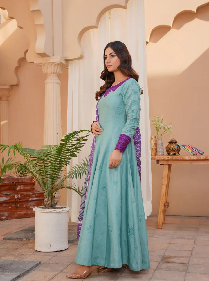 Threads And Weaves Pret Embroidered Karandi 3 Piece Suit D-03