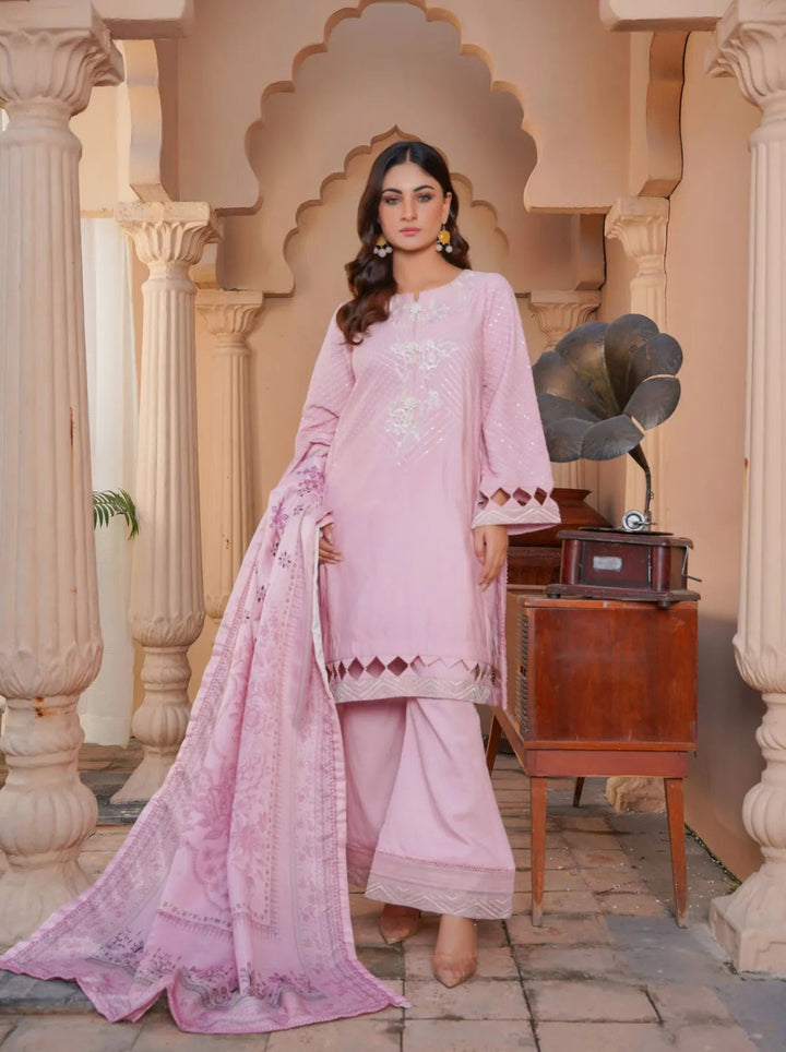 Threads And Weaves Pret Embroidered Karandi 3 Piece Suit D-07