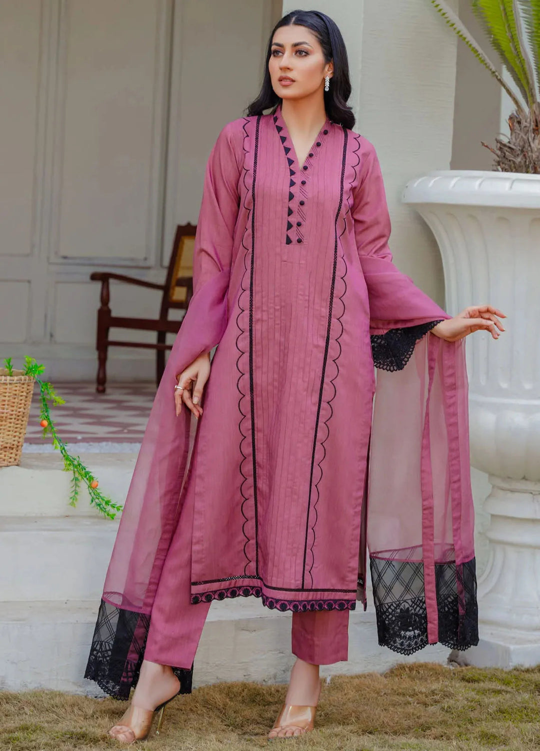 Threads And Weaves Pret Embroidered Viscose 3 Piece Suit RTWV24104