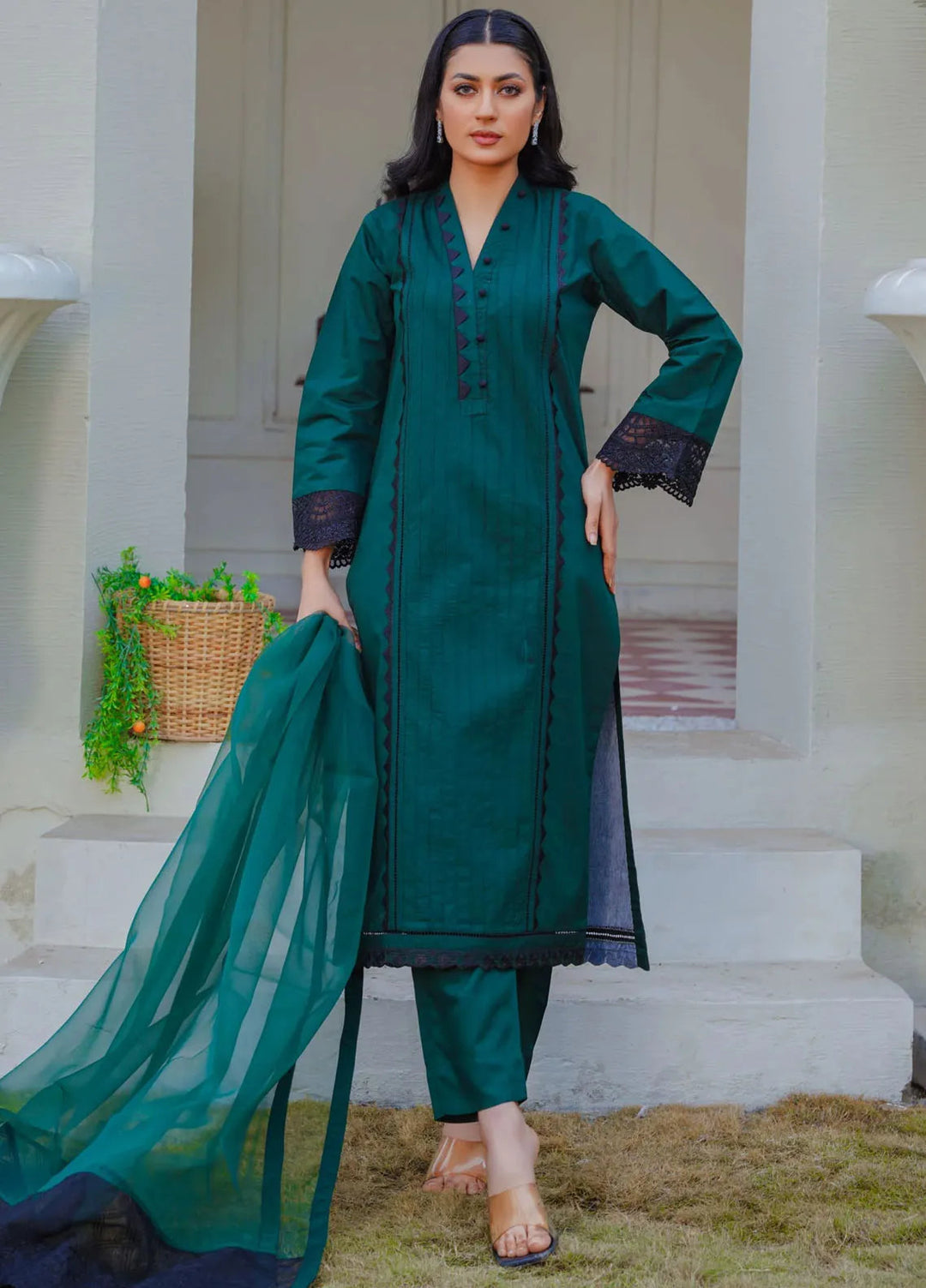 Threads And Weaves Pret Embroidered Viscose 3 Piece Suit RTWV24106