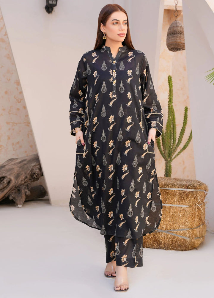 Threads And Weaves Pret Printed Lawn 2 Piece Suit Elegant Black