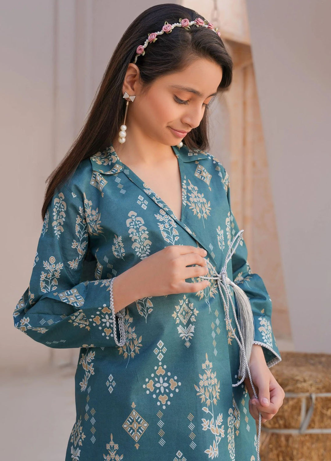 Threads And Weaves Pret Printed Lawn 2 Piece Suit Teal Elegance