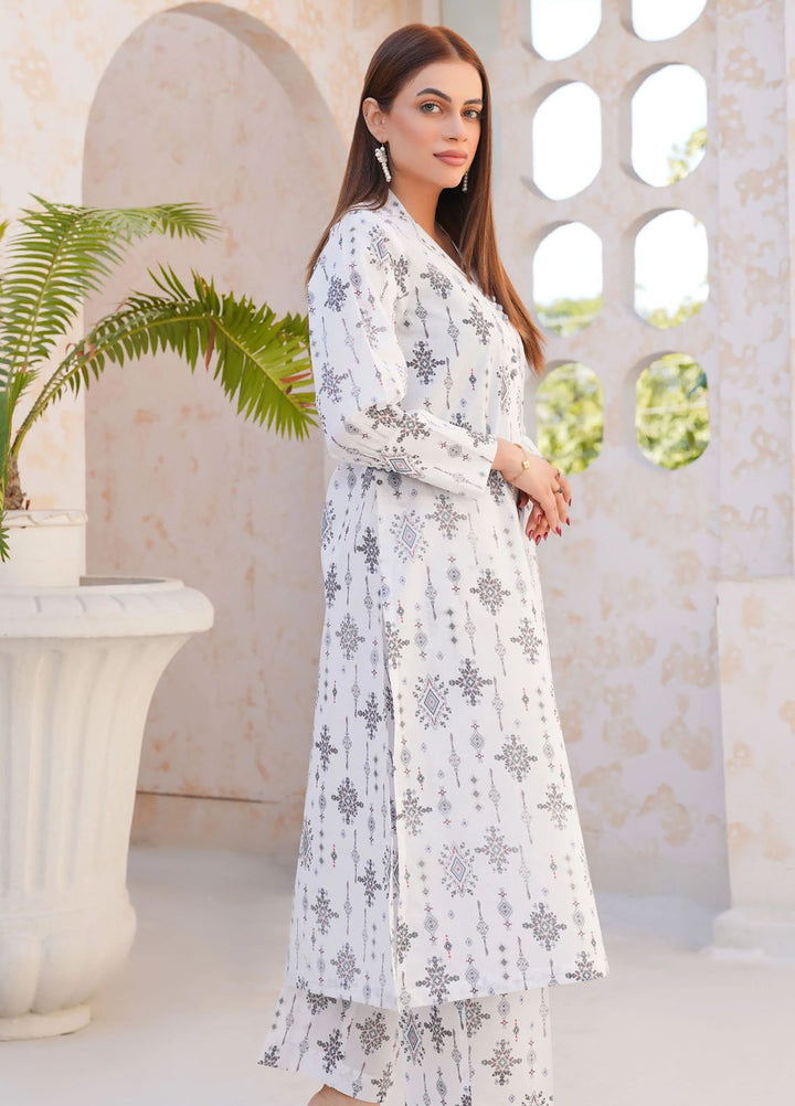 Threads And Weaves Pret Printed Lawn 2 Piece Suit White Elegance