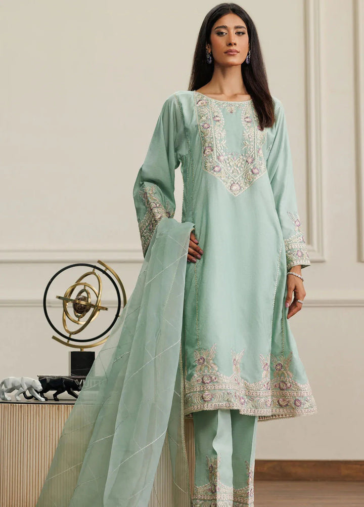 Threads & Motifs Pret Embroidered Chanderi 3 PIece Suit 8780