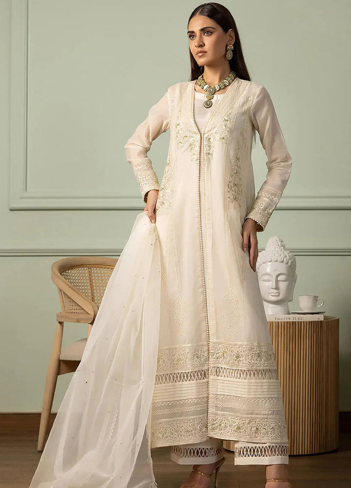 Threads & Motifs Pret Embroidered Chanderi 3 PIece Suit 9000