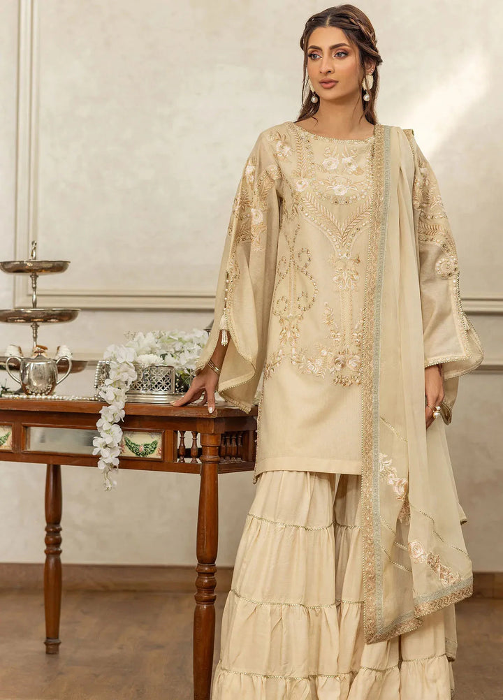 Threads & Motifs Pret Embroidered Chanderi 3 PIece Suit 9108