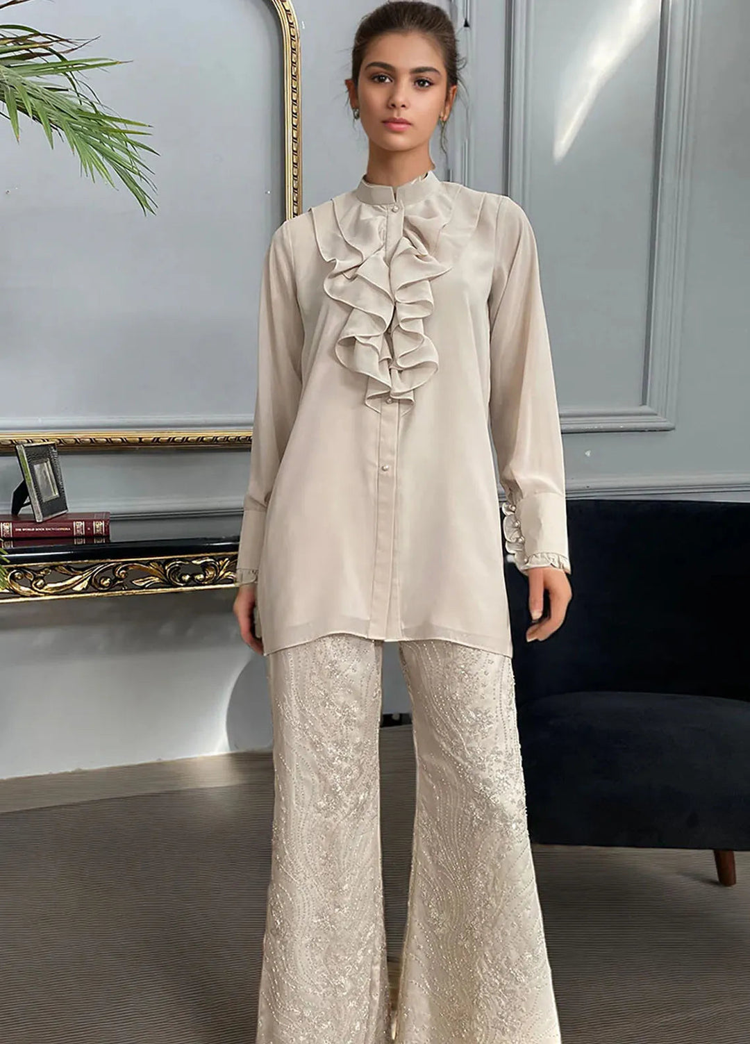 Threads & Motifs Pret Embroidered Chiffon 2 Piece Suit 9263
