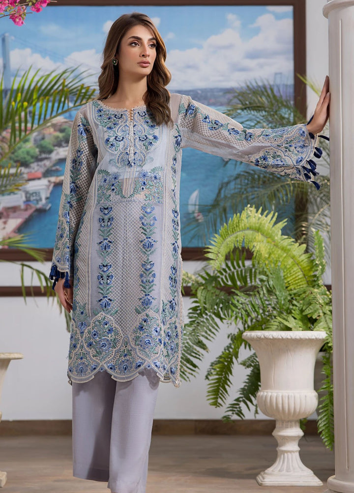 Threads & Motifs Pret Embroidered Khaddi Net 3 Piece Suits 9358