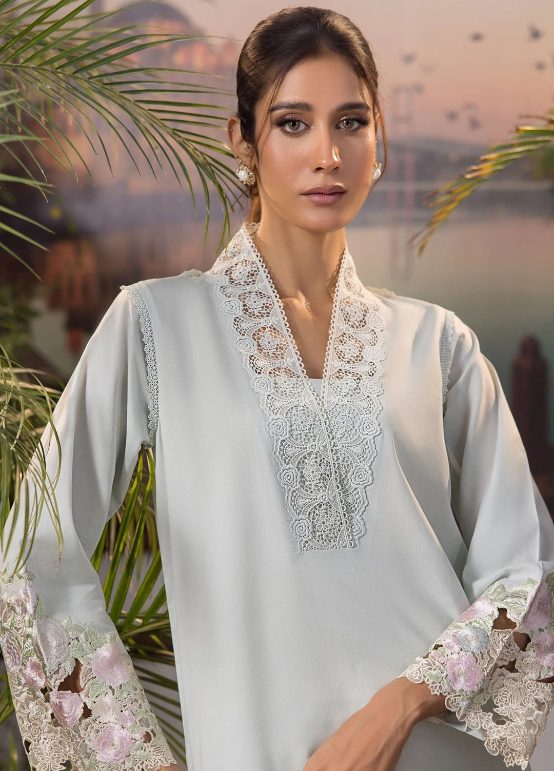 Threads & Motifs Pret Embroidered Khaddi Net 3 Piece Suits 9399