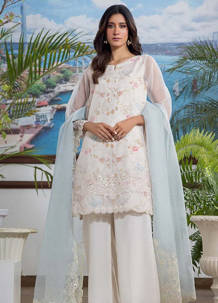 Threads & Motifs Pret Embroidered Khaddi Net 3 Piece Suits 9503