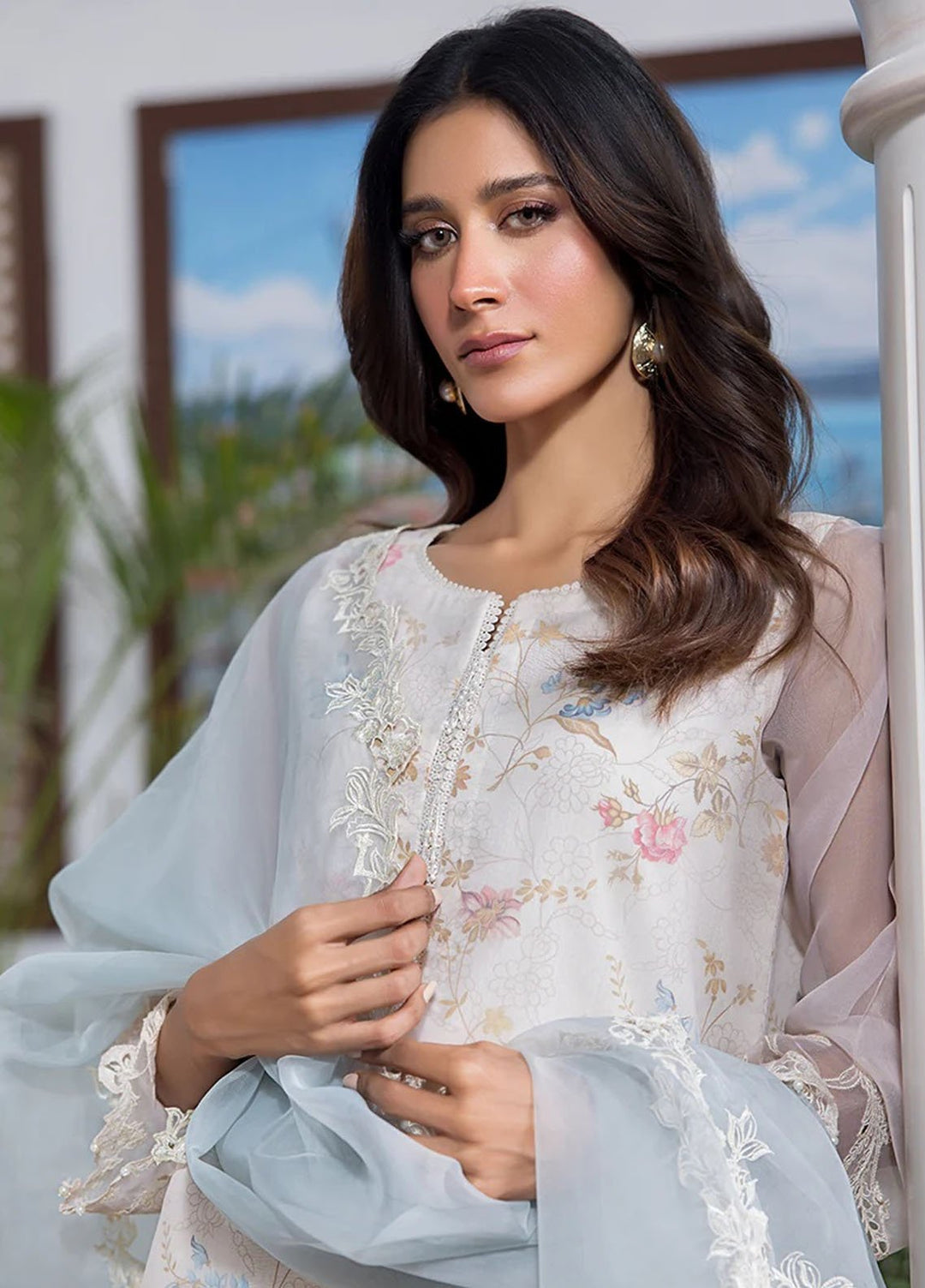 Threads & Motifs Pret Embroidered Khaddi Net 3 Piece Suits 9503