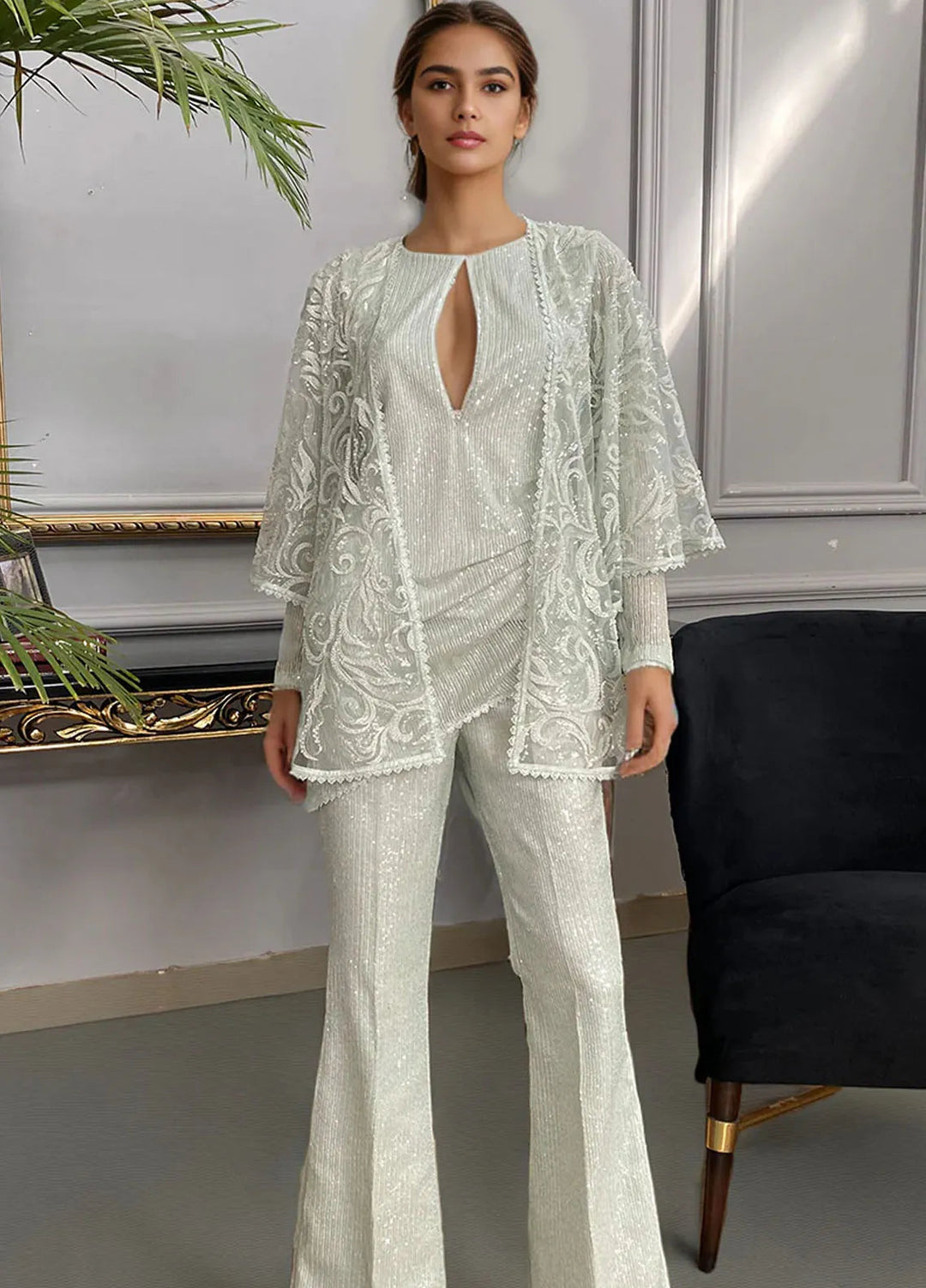 Threads & Motifs Pret Embroidered Net 2 Piece Suit 9261