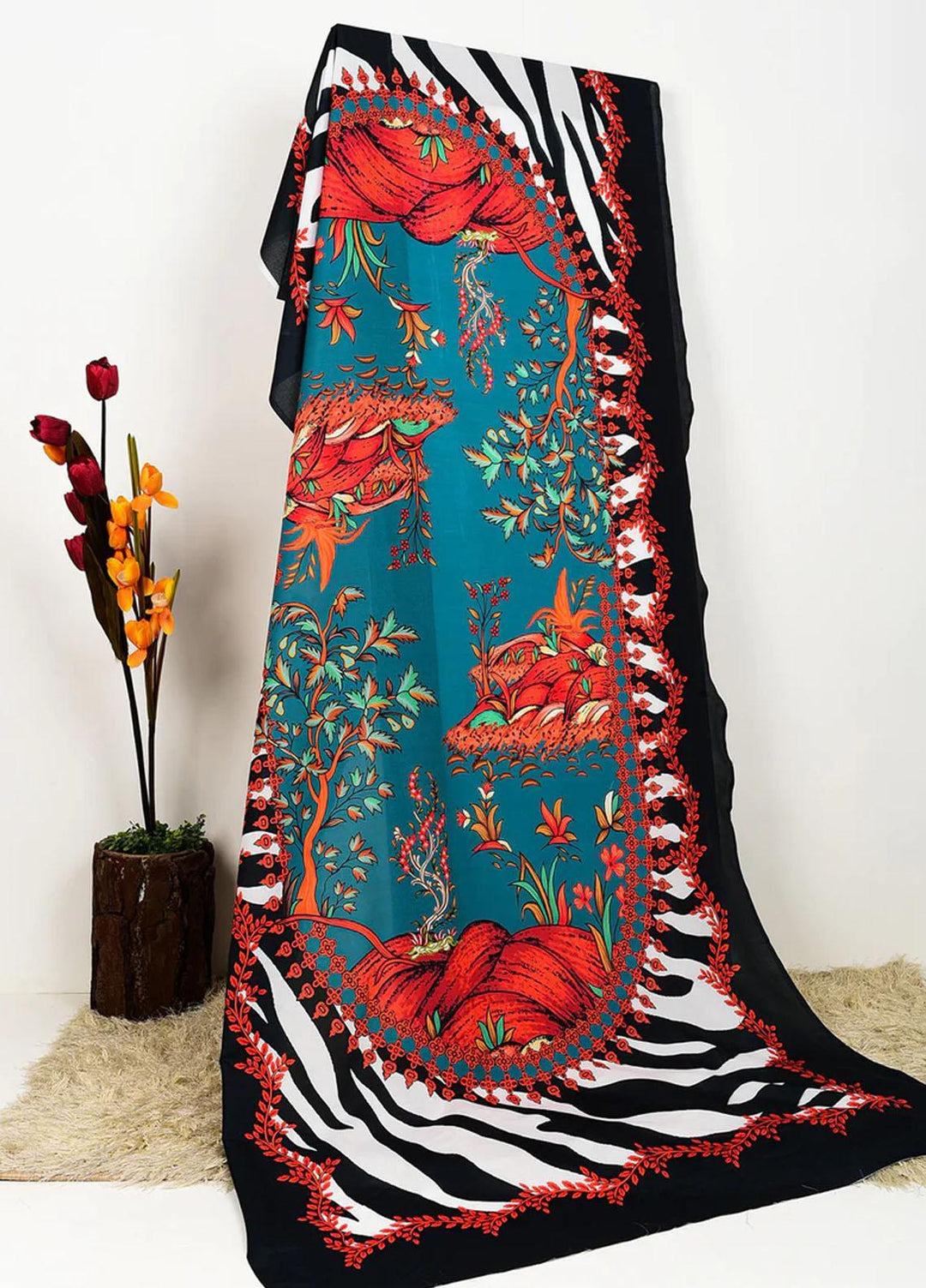 TNG  Lawn  TNG23O Zebra Odhni - Women Odhnis