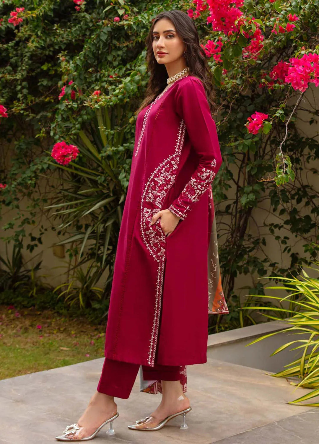 TNG Pret Embroidered Lawn 2 Piece Suit Crimson