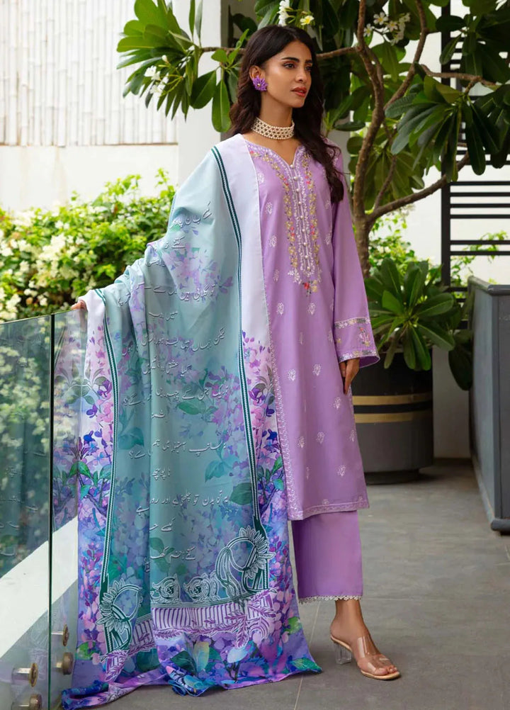 TNG Pret Embroidered Lawn 2 Piece Suit Lavender