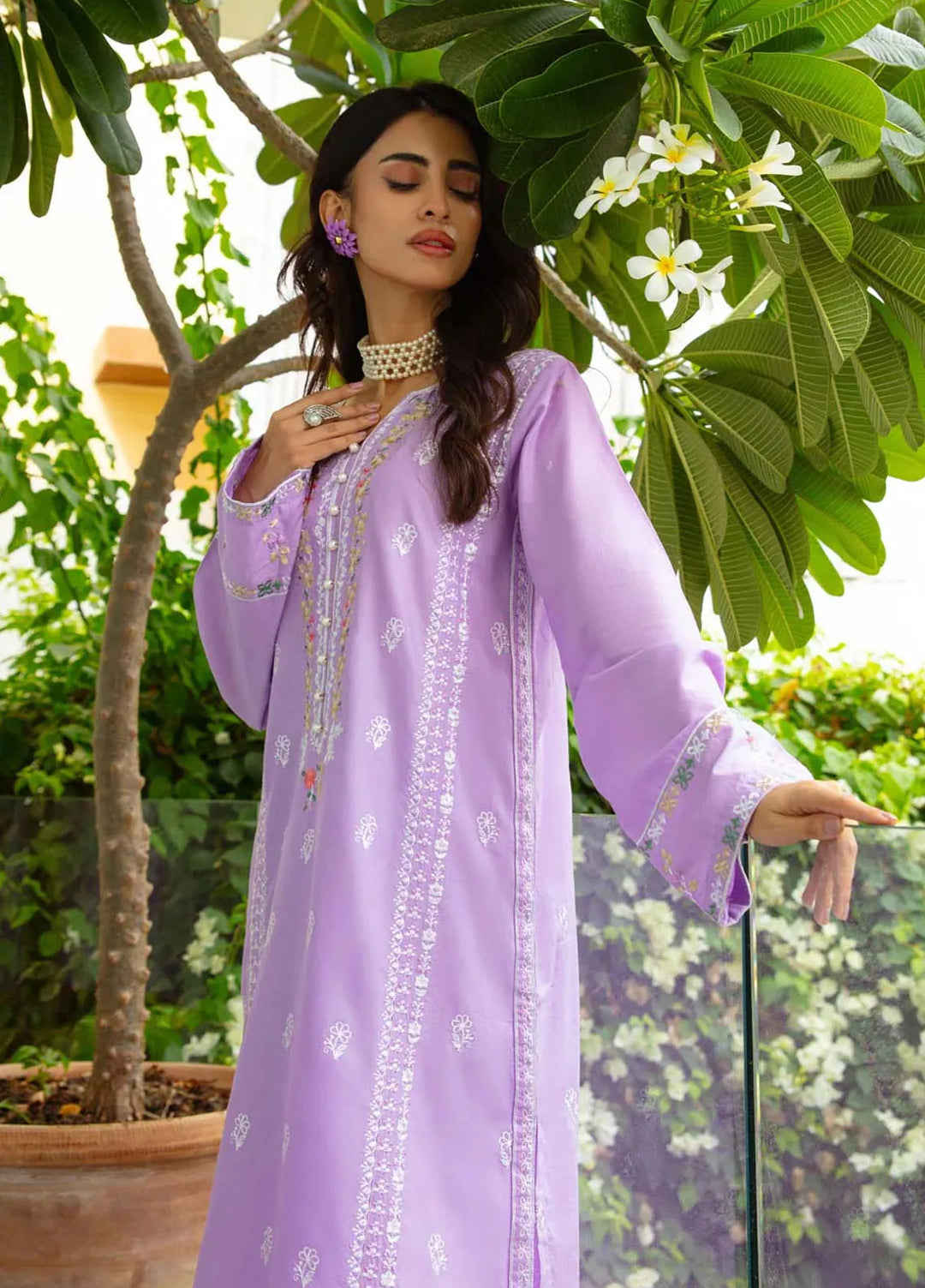 TNG Pret Embroidered Lawn 2 Piece Suit Lavender