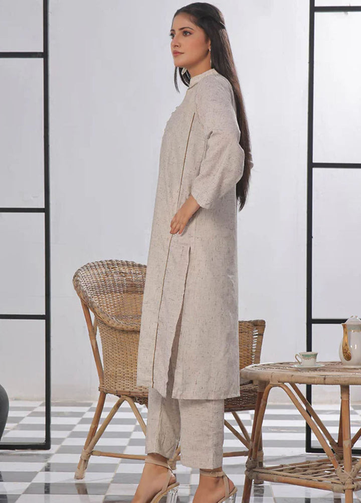 TNG Pret Plain Blended Cotton 2 Piece Suit Kalidaar Ash Grey