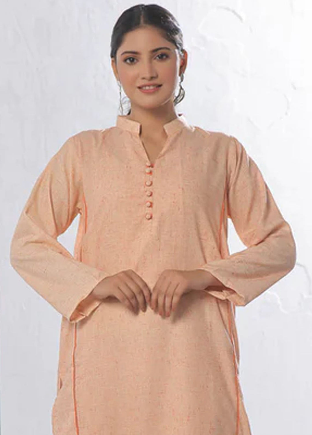 TNG Pret Plain Blended Cotton 2 Piece Suit Kalidaar Orange