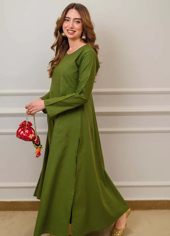 TNG Pret Plain Blended Cotton 2 Piece Suit Nyra Green