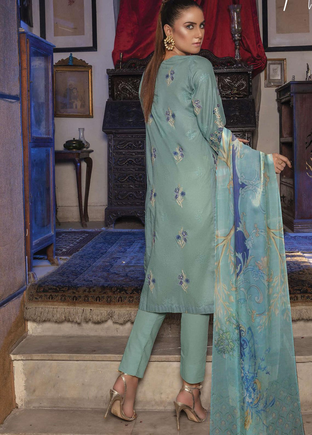 Tohfa by Riaz Arts Embroidered Lawn Suits Unstitched 3 Piece RA21T 02 - Summer Collection