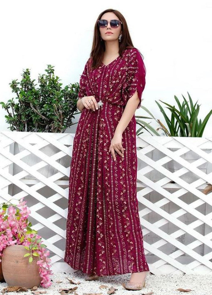 Top Notch Luxury Pret   Kaftan Iris Magenta