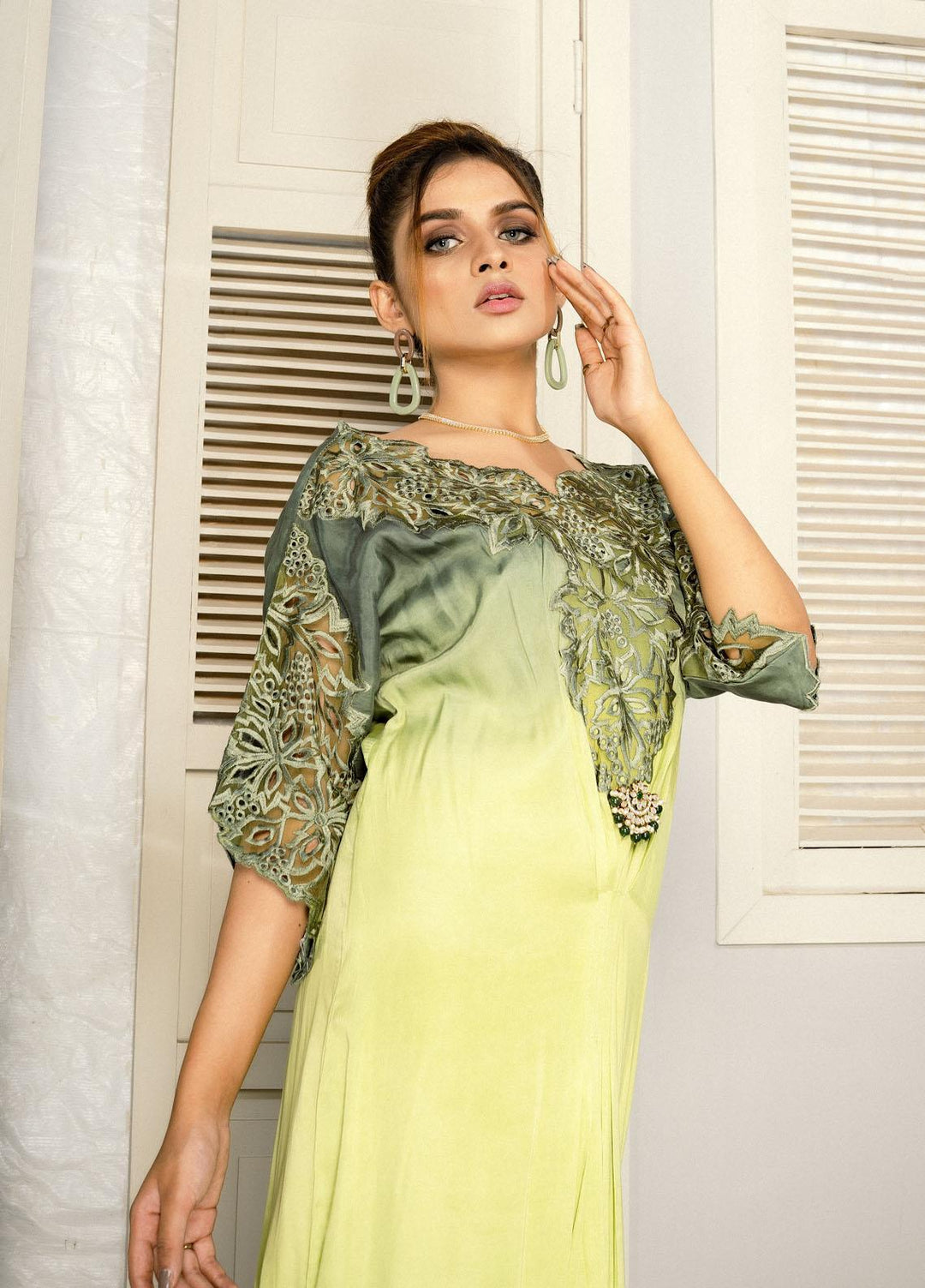 Top Notch Pret Luxury Silk Kaftan TNH21L Freesia