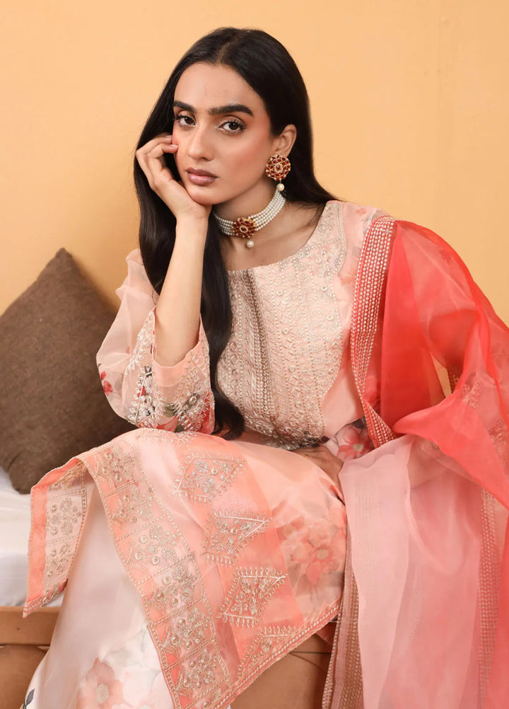 Topnotch Pret Embroidered Organza 4 Piece Suit Morganite