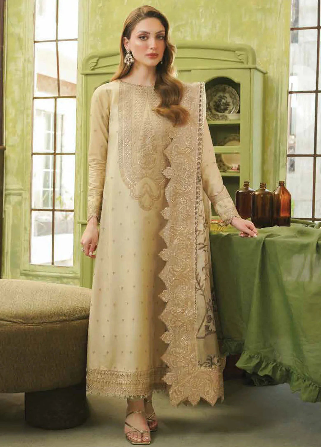 Tresor by Zarqash Embroidered Lawn Suit Unstitched 3 Piece ZRQ24T ZQT-0010 Alisa - Luxury Collection