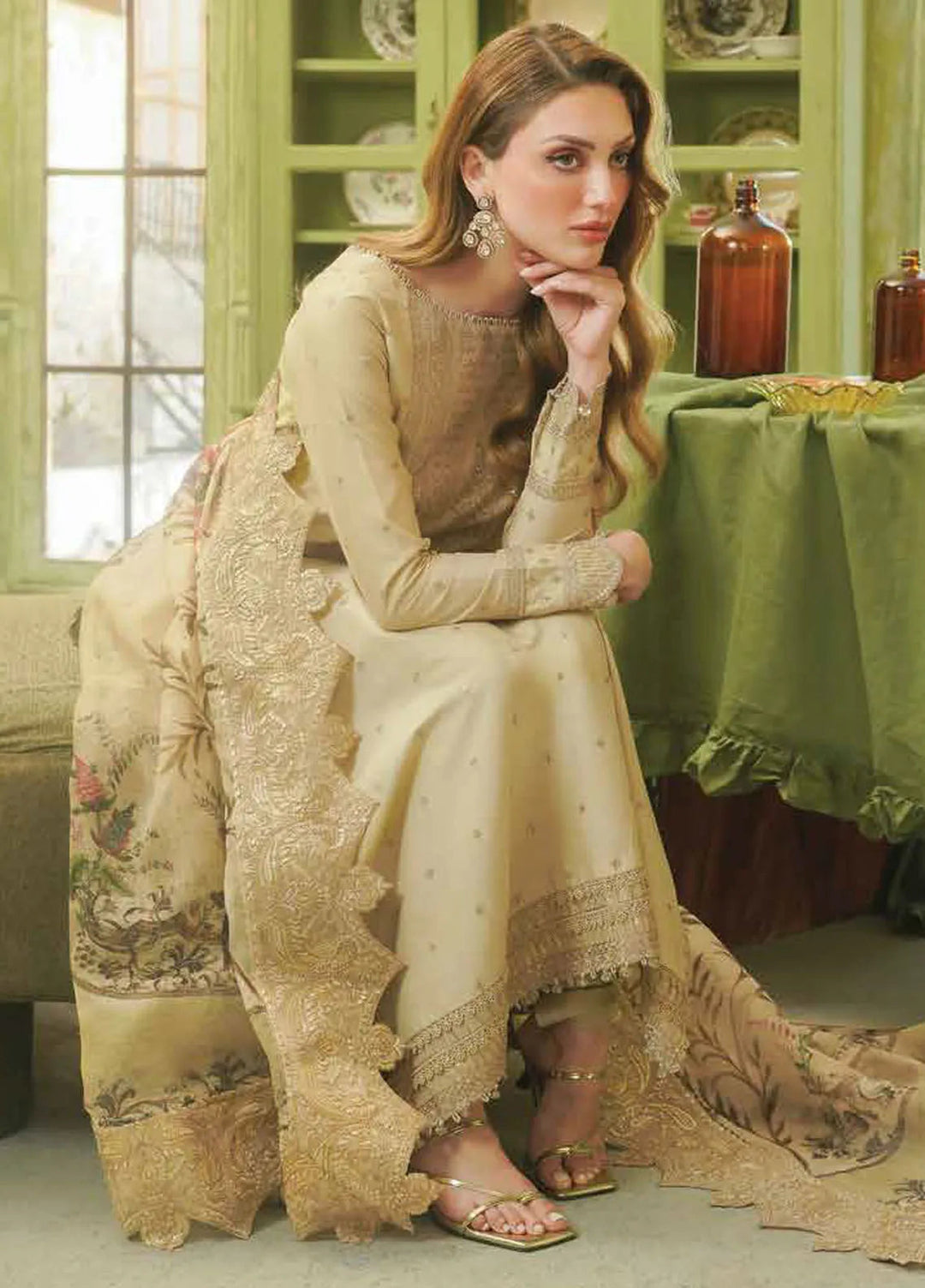 Tresor by Zarqash Embroidered Lawn Suit Unstitched 3 Piece ZRQ24T ZQT-0010 Alisa - Luxury Collection