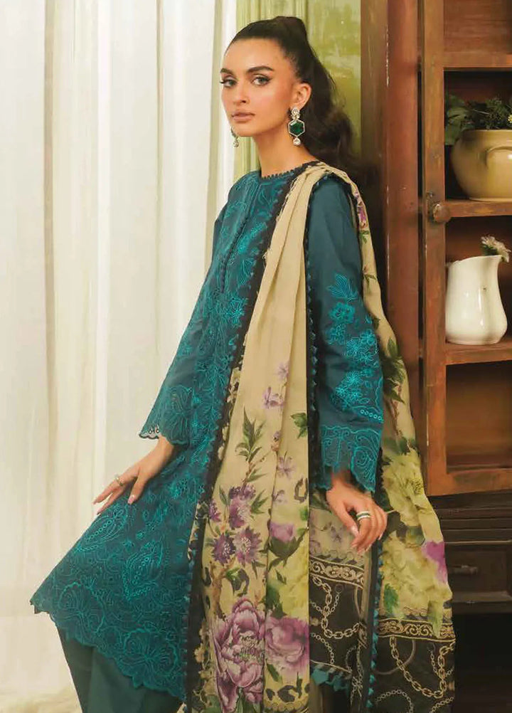Tresor by Zarqash Embroidered Lawn Suit Unstitched 3 Piece ZRQ24T ZQT-0011 Dina - Luxury Collection