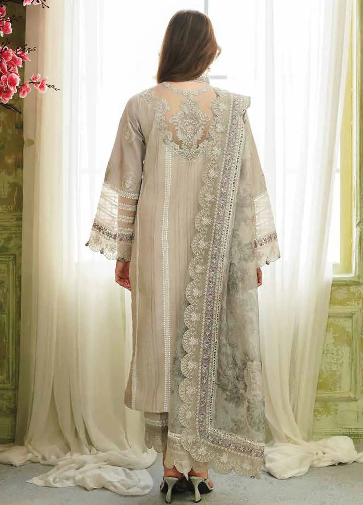 Tresor by Zarqash Embroidered Lawn Suit Unstitched 3 Piece ZRQ24T ZQT-002 Rosemary - Luxury Collection