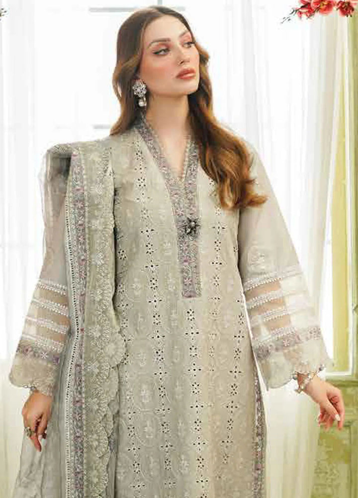 Tresor by Zarqash Embroidered Lawn Suit Unstitched 3 Piece ZRQ24T ZQT-002 Rosemary - Luxury Collection