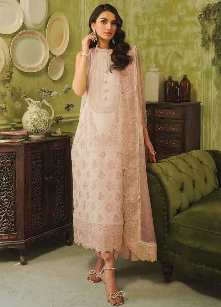 Tresor by Zarqash Embroidered Lawn Suit Unstitched 3 Piece ZRQ24T ZQT-003 Flora - Luxury Collection