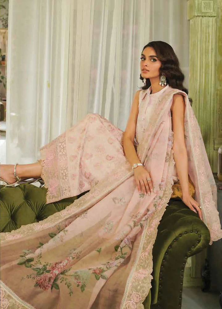 Tresor by Zarqash Embroidered Lawn Suit Unstitched 3 Piece ZRQ24T ZQT-003 Flora - Luxury Collection