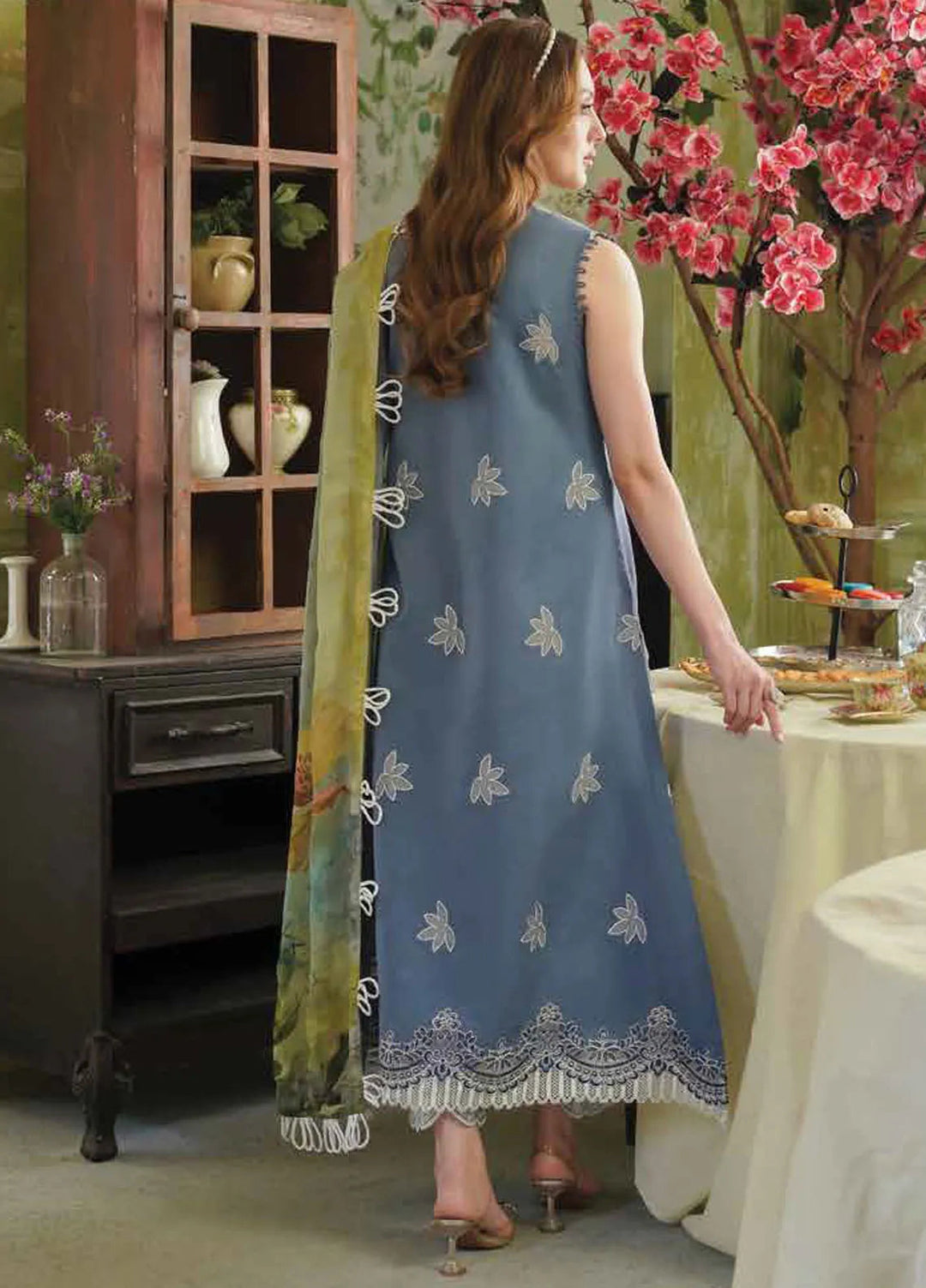 Tresor by Zarqash Embroidered Lawn Suit Unstitched 3 Piece ZRQ24T ZQT-004 Thistle - Luxury Collection