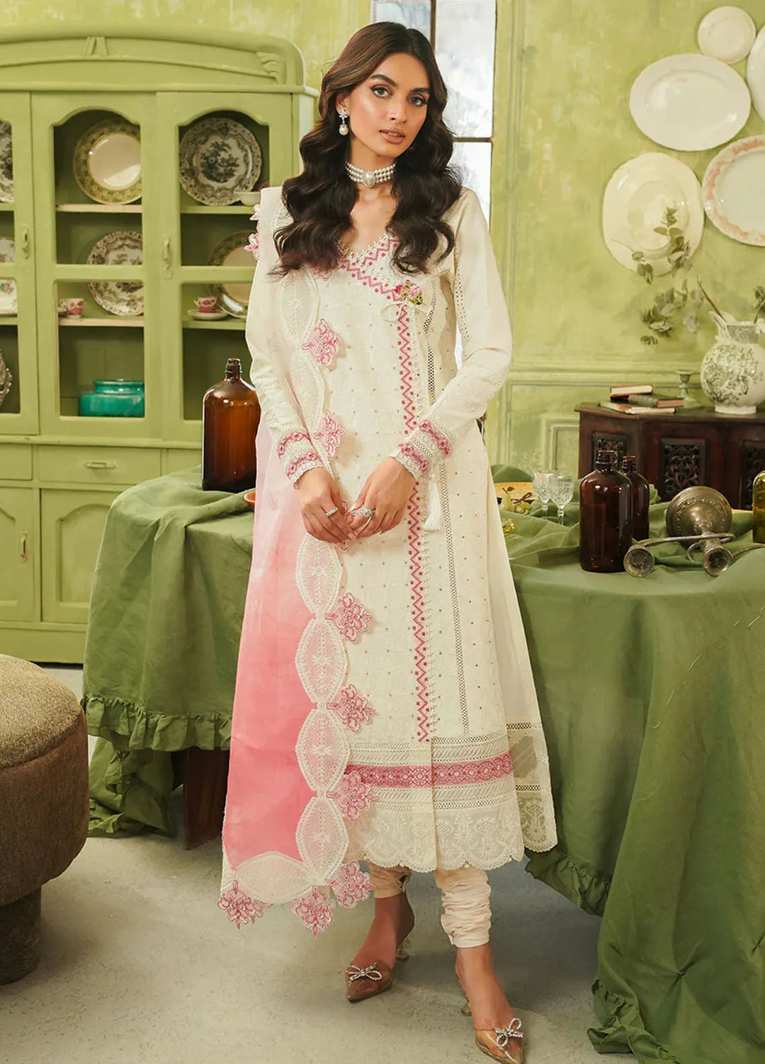 Tresor by Zarqash Embroidered Lawn Suit Unstitched 3 Piece ZRQ24T ZQT-006 Ida - Luxury Collection