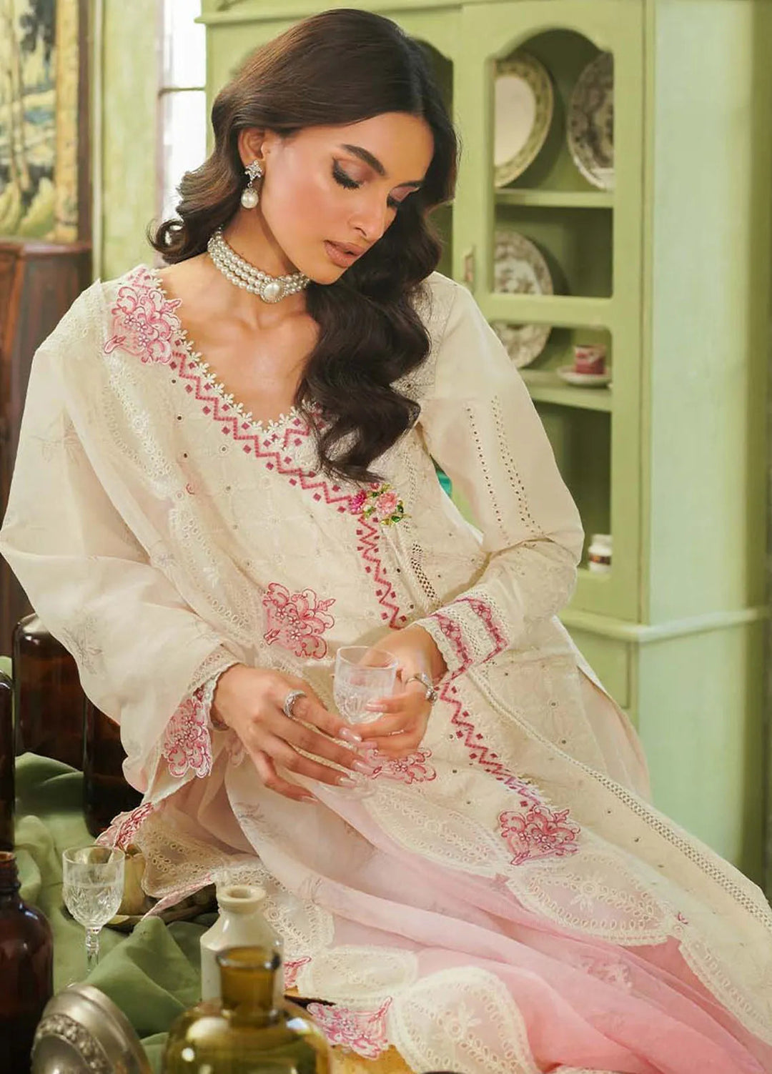 Tresor by Zarqash Embroidered Lawn Suit Unstitched 3 Piece ZRQ24T ZQT-006 Ida - Luxury Collection