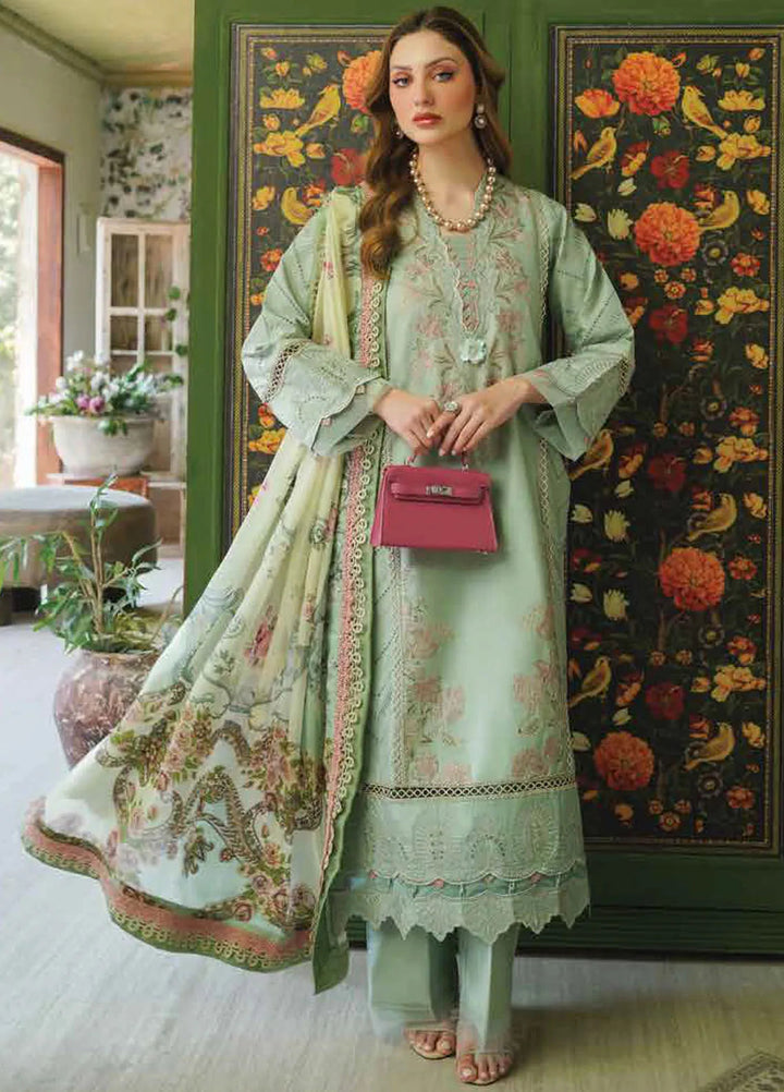 Tresor by Zarqash Embroidered Lawn Suit Unstitched 3 Piece ZRQ24T ZQT-009 Giselle - Luxury Collection