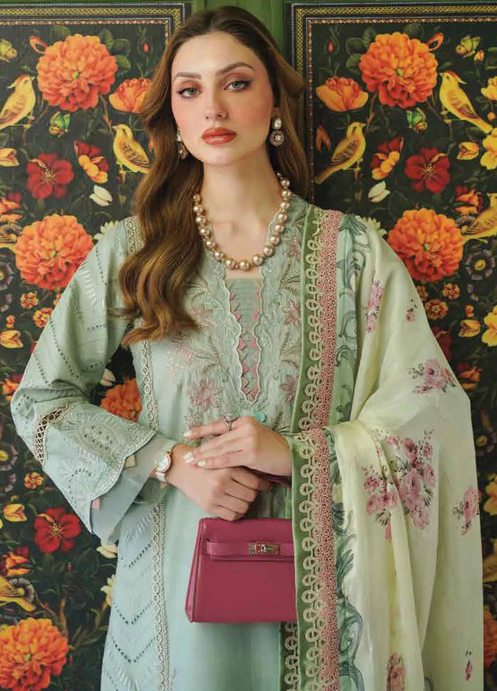 Tresor by Zarqash Embroidered Lawn Suit Unstitched 3 Piece ZRQ24T ZQT-009 Giselle - Luxury Collection