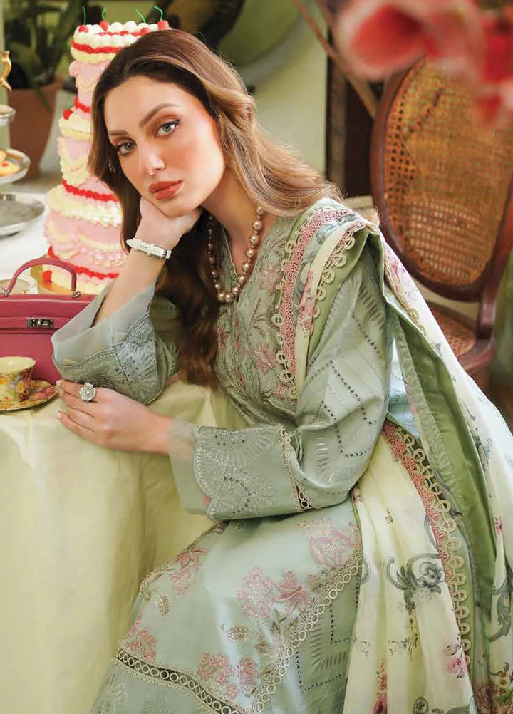 Tresor by Zarqash Embroidered Lawn Suit Unstitched 3 Piece ZRQ24T ZQT-009 Giselle - Luxury Collection
