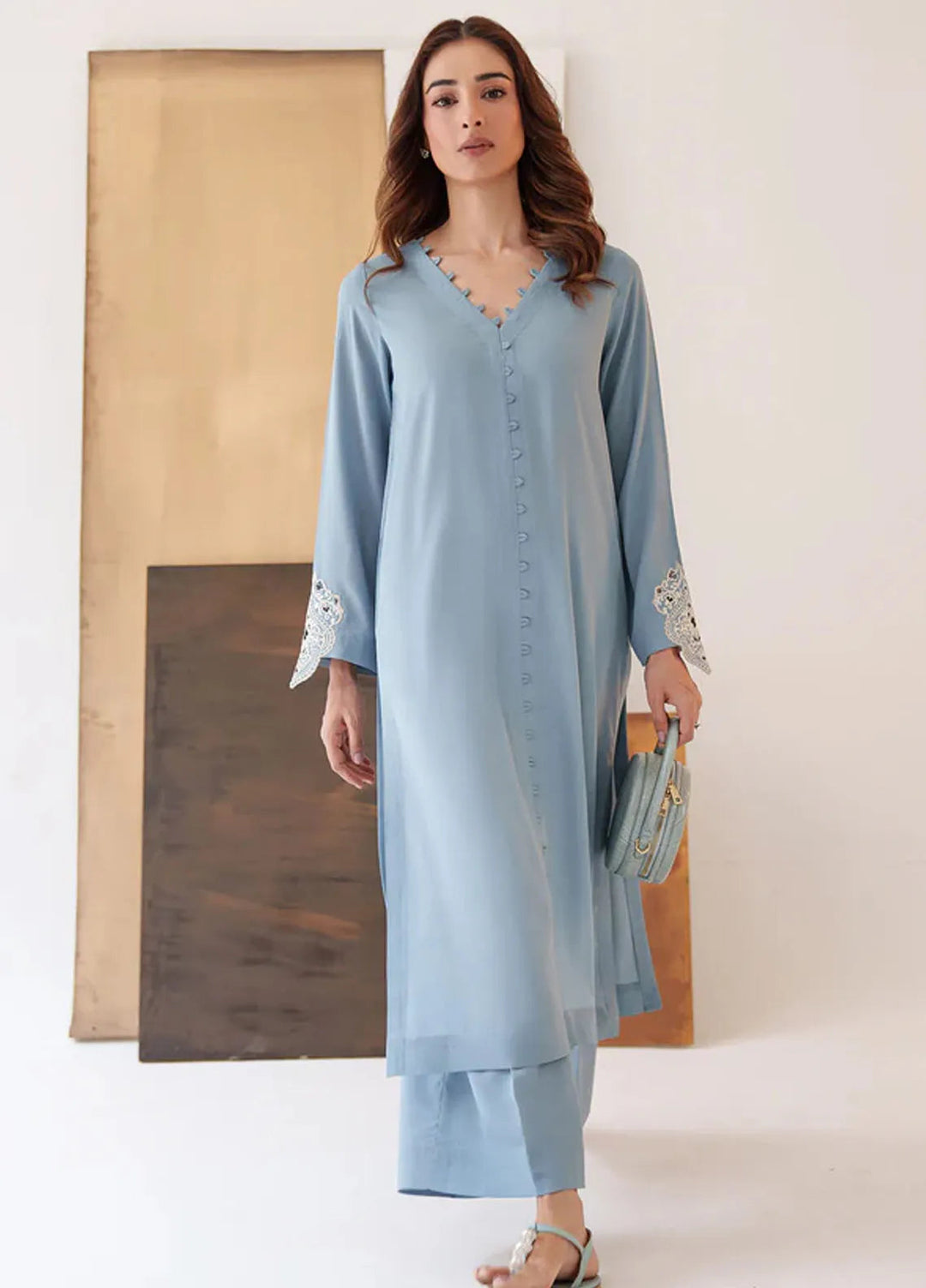 Tropical Tease By Hana Pret Casual Georgette 2 Piece Suit Skyfall For Girls