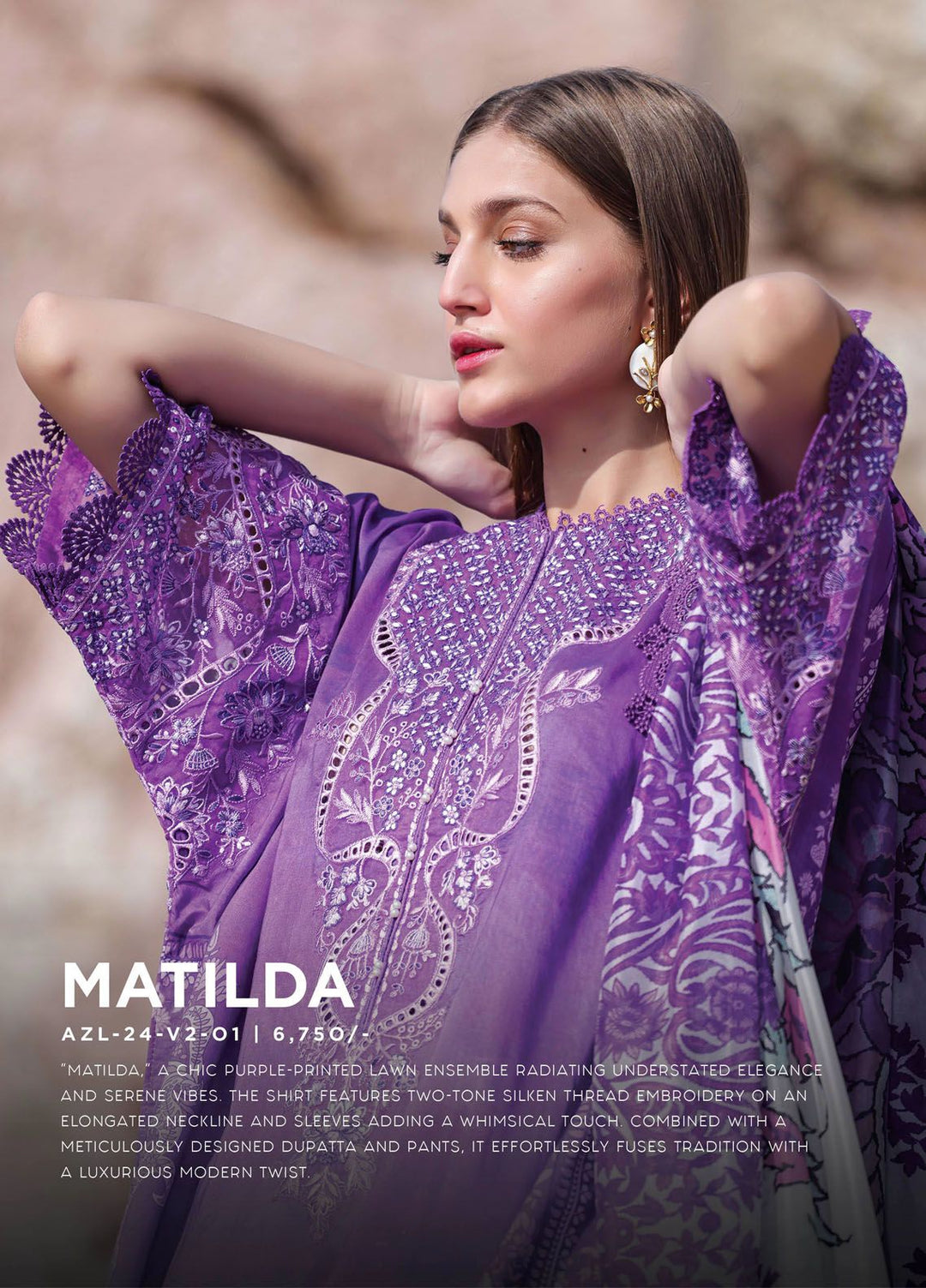 Tropicana by Ayzel Embroidered Lawn Suits Unstitched 3 Piece AAF24TP D-01 Matilda - Summer Collection