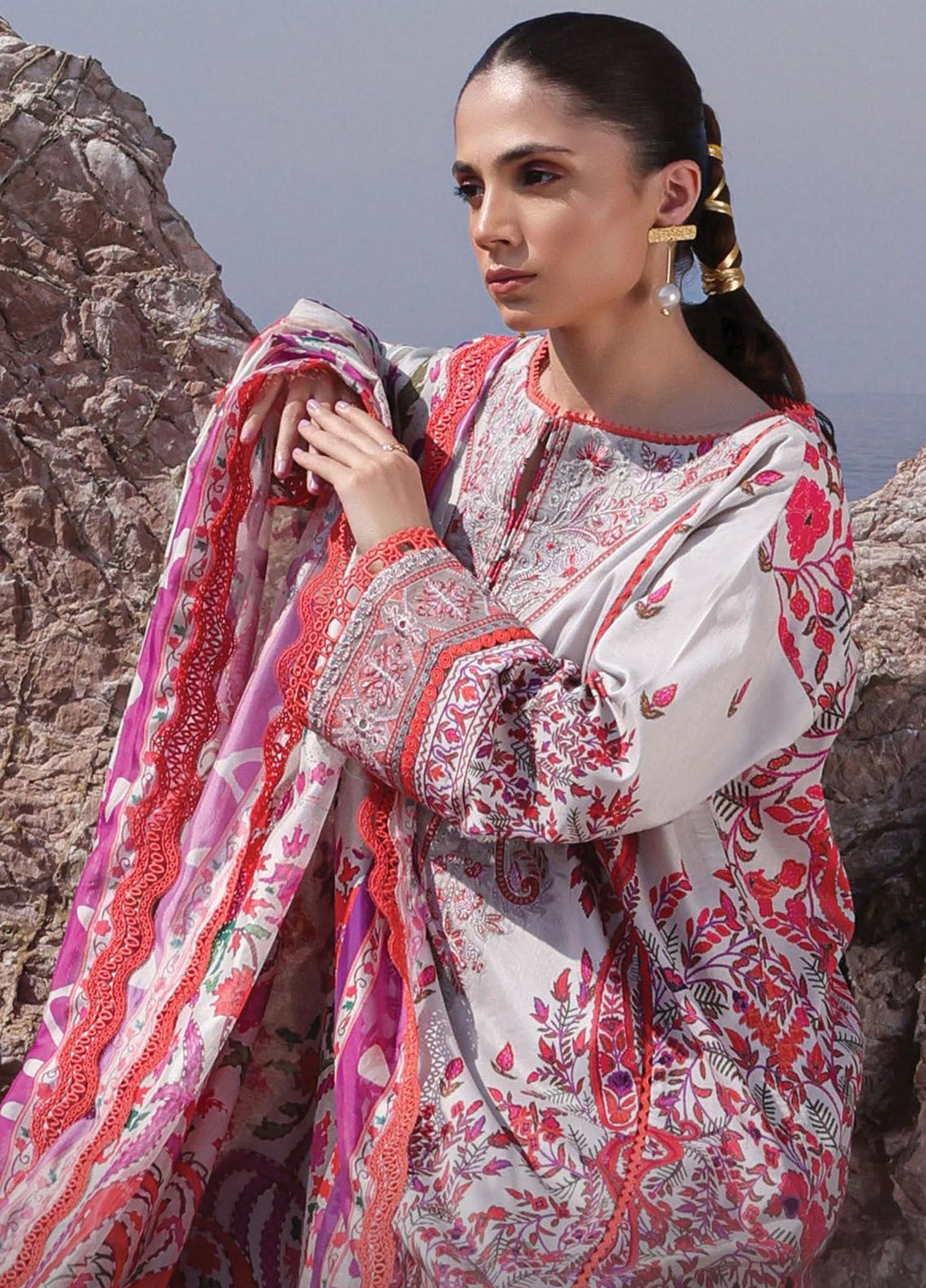 Tropicana by Ayzel Embroidered Lawn Suits Unstitched 3 Piece AAF24TP D-02 Alenia - Summer Collection