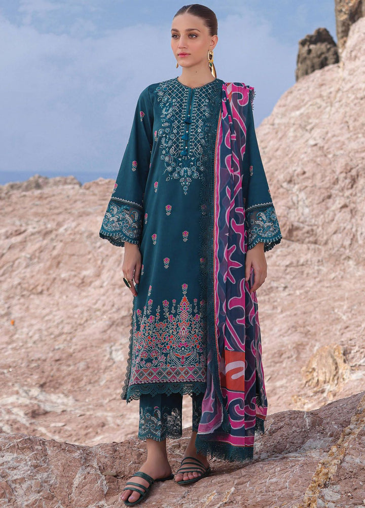Tropicana by Ayzel Embroidered Lawn Suits Unstitched 3 Piece AAF24TP D-07 Peacock - Summer Collection